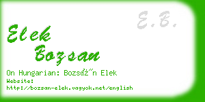 elek bozsan business card